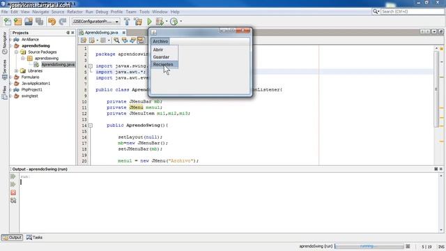 Curso de J2EE Parte 2 Java Swing 21 Elementos de menu смотреть онлайн