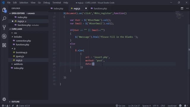Insert Update Delete in Php With Ajax Jquery 02 of 04 смотреть онлайн