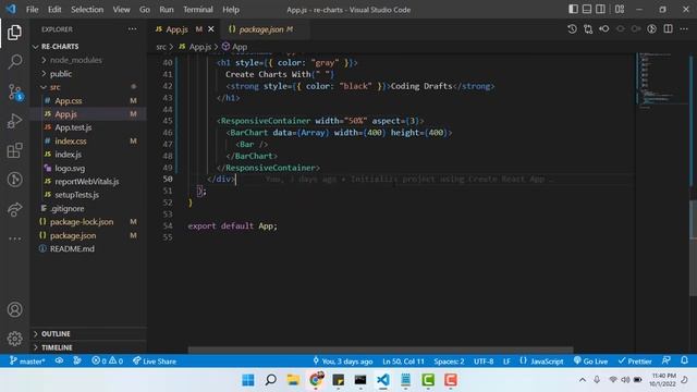 Build simple bar chart using Recharts and React js in Hindi смотреть онлайн