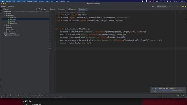 Flask & SQLAlchemy Website Blog Development: Part 4 - Registration Form смотреть онлайн