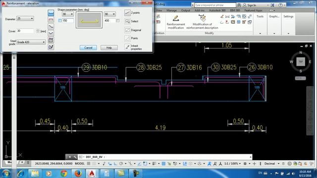 Draw Rienforced Beam by AUTOCAD structural detailing 2015 смотреть онлайн