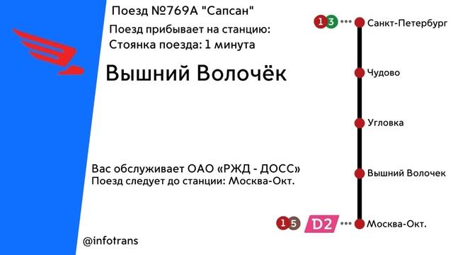 Информатор Сапсана || Санкт-Петербург - Москва [В СТОРОНУ МОСКВЫ] смотреть онлайн