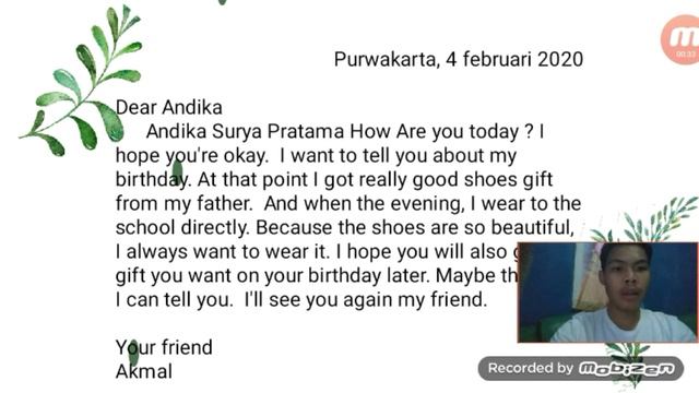 TUGAS PERSONAL LETTER BY AKMAL MAULANI / KELAS XI IPA 2 смотреть онлайн