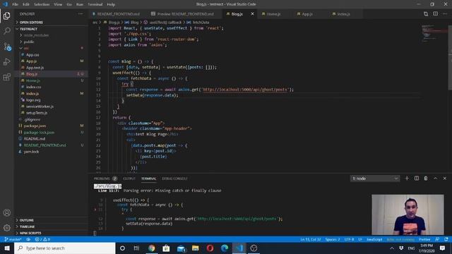 Make a React Blog using Hooks and Axios (with Node.js and headless Ghost CMS) смотреть онлайн