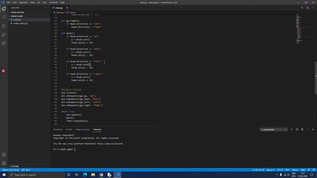 Snake Game Using Python Part - 3 | Python 3.8.5 смотреть онлайн