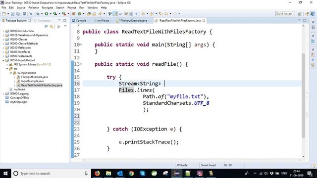 java InputOutput ReadTextFileWithFilesFactory #java #studyLead смотреть онлайн