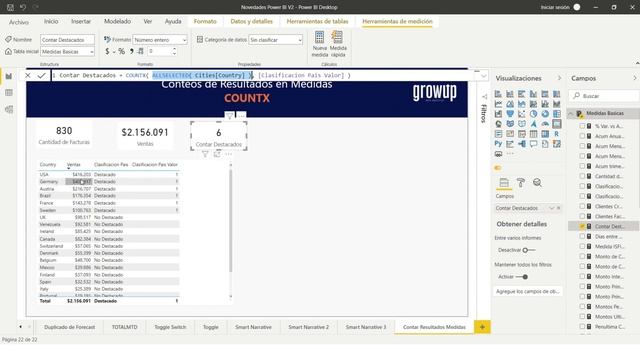 Conteos de Resultados en Medidas COUNTX смотреть онлайн