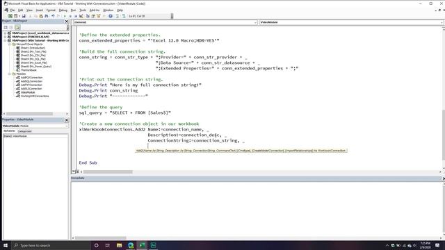 Working With Excel VBA Connection Objects | Excel OLEDB Connection смотреть онлайн