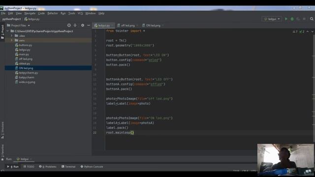 GUI in Python with LED ON and LED OFF button and image(HINDI) смотреть онлайн