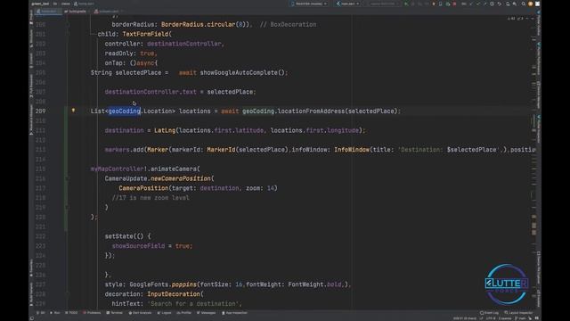 Placing Marker On Destination & Source || Taxi App Flutter смотреть онлайн