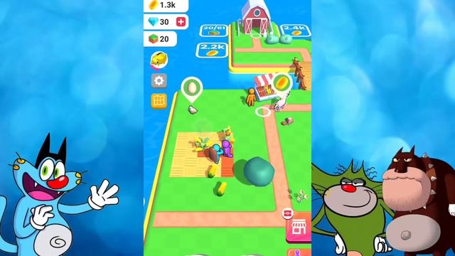Oggy And Jack Try To Max Level In Farmland Game ? Oggy Game ?️