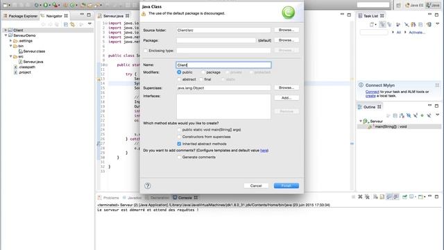 Serveur Socket, Java смотреть онлайн