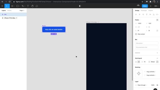 Efecto hover botones en Figma menos de 2 minuto - Interactive Components смотреть онлайн