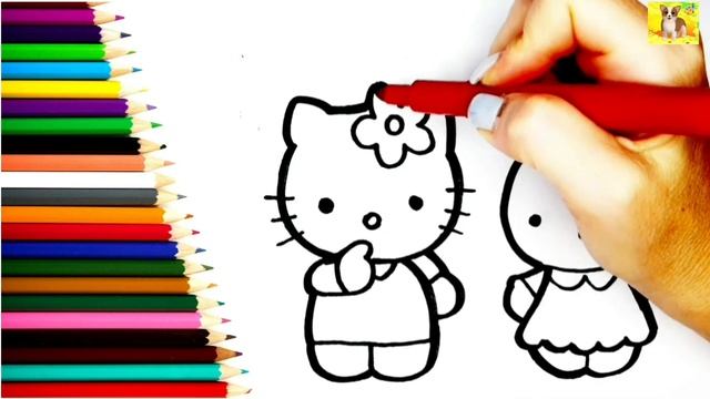 Веселый сборник для детей.Как нарисовать Чебурашку/Хелло Китти#милыерисунки смотреть онлайн