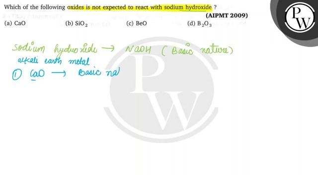 Which of the following oxides is not expected to react with sodium hydroxide?
(AIPMT 2009)
\( P ... смотреть онлайн