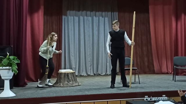 На репетиции спектакля "Новогодние проделки Наперекосячки" смотреть онлайн