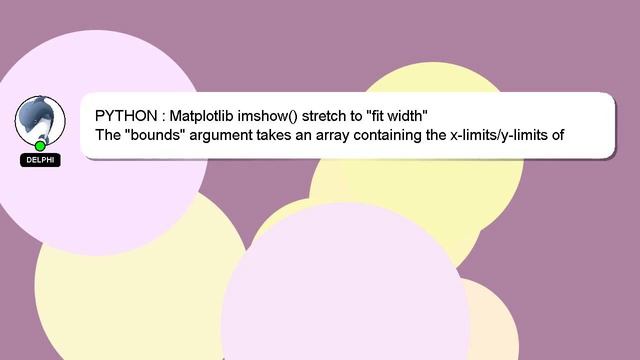PYTHON : Matplotlib imshow() stretch to "fit width" смотреть онлайн