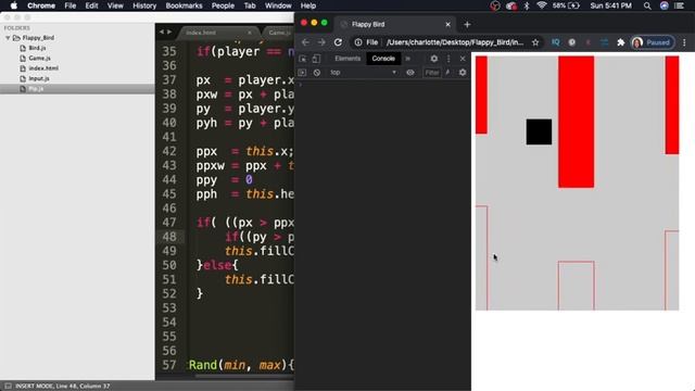 Flappy Bird Html5 canvas JavaScript 3(Collision) смотреть онлайн