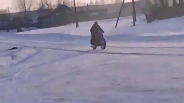 стант на восходе зимой