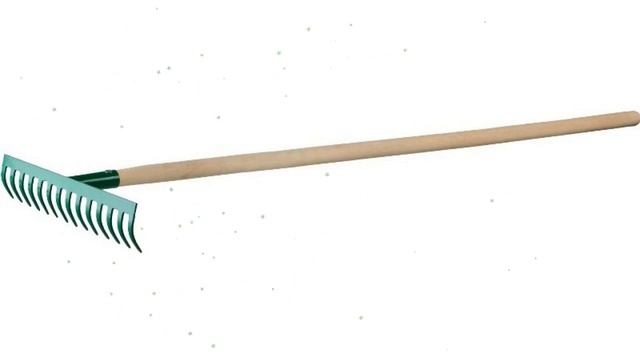 Грабли садовые с черенком, 14 прямых зубцов (Росток) обзор 421901-14 производитель Зубр ОВК (Россия смотреть онлайн