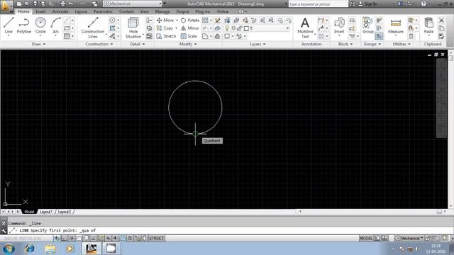 QUADRANT OBJECT SNAP MODE IN AUTOCAD PART-1 смотреть онлайн