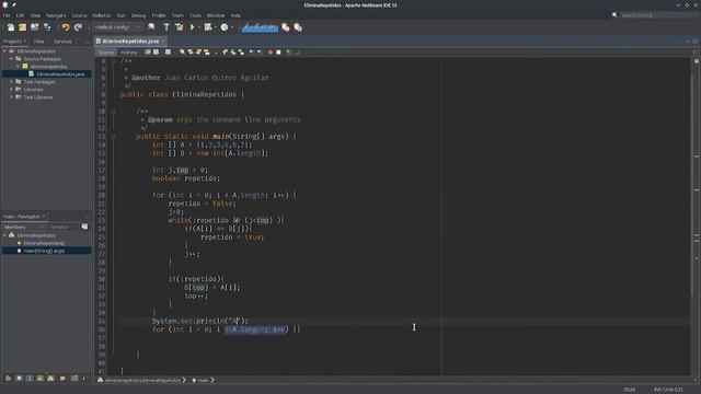 Eliminar elementos repetidos de un arreglo | Ejercicios Java смотреть онлайн