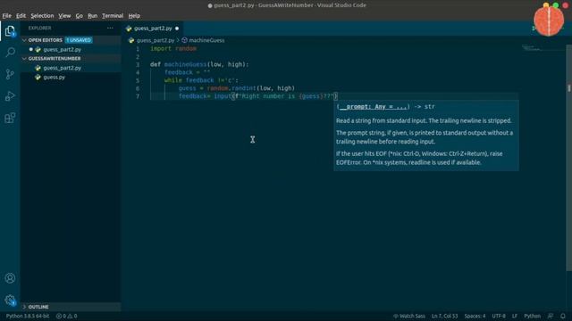 Python fun project | Guess the right number | Part-2 смотреть онлайн