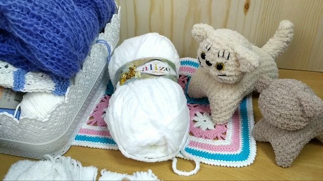 Котик спицами из пряжи alize Softi Plus. Вязаная игрушка. Начало вязания. смотреть онлайн