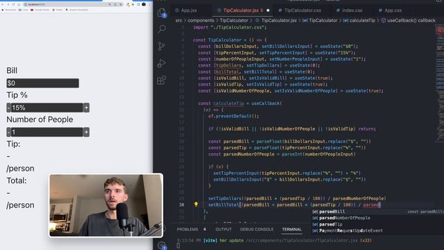 How To Make A Tip Calculator In React JS | Beginner React Project Walkthrough смотреть онлайн