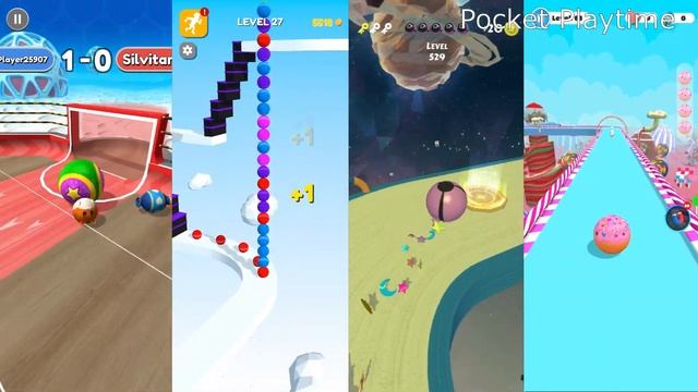 Going Balls vs Stack Rider vs Action Balls vs Candy Ball Run - All level gameplay Android, IOS смотреть онлайн