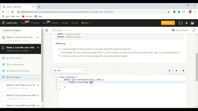 Leetcode June Challenge||#11/30||Sort Colors ||JAVA смотреть онлайн