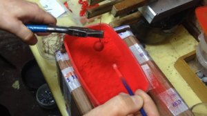 Окрашивание свинцовых грузил. Технология.