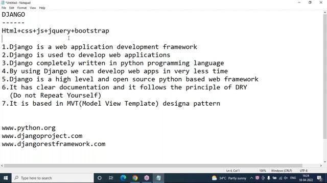 DJANGO with REST API tutorials || Demo - 1 || by Mr. Mohan Reddy On 18-04-2022 @4PM IST смотреть онлайн