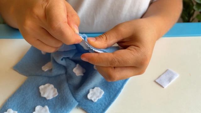 How to sew a blue hoodie with white clouds / Как пошить голубое худи с белыми облачками смотреть онлайн
