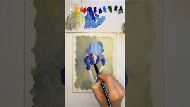 Живопись. Цветы. Ирис маслом на холсте. Быстрый этюд. #живопись #живописьмаслом #холст #рисунок смотреть онлайн