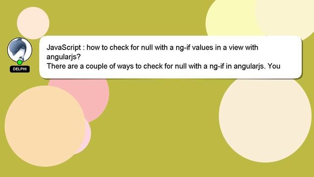 JavaScript : how to check for null with a ng-if values in a view with angularjs? смотреть онлайн
