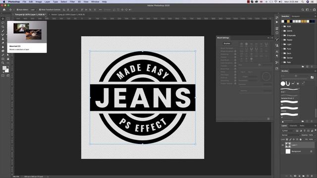 Realistic Stitched Jeans Embroidery Effect Action - How to Use Adobe Photoshop Action смотреть онлайн