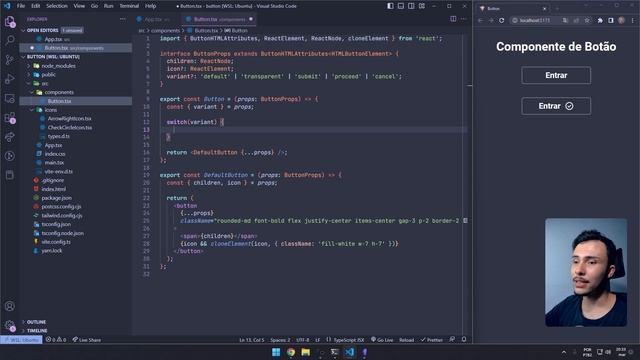 Criando um Componente de Botão para Design System - React e Tailwind CSS смотреть онлайн