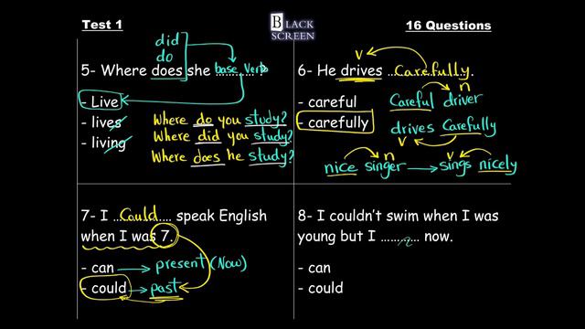 16 grammar questions with answers and explanation смотреть онлайн