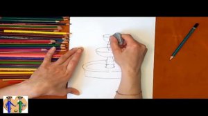 Как нарисовать фонтан. Онлайн-школа рисования "Малевашки"