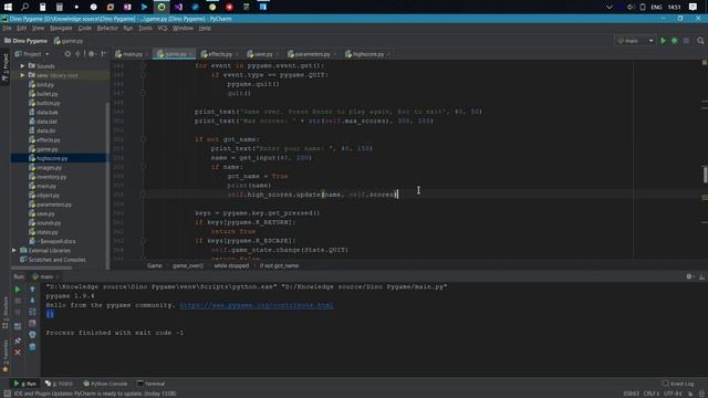 Программирование игр Pygame #34: Таблица рекордов смотреть онлайн