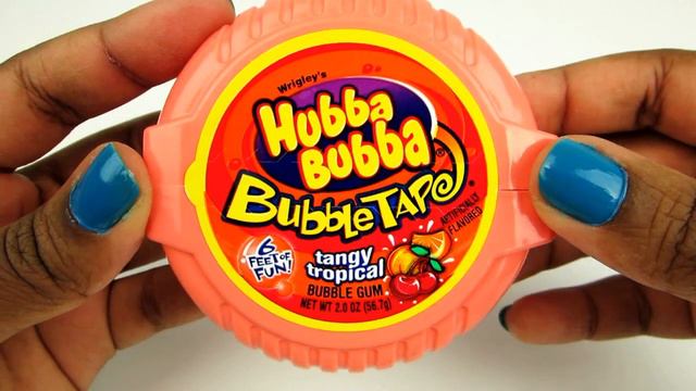 Hubba Bubba Bubble Tape Unboxing - Sour Blue Raspberry & Tangy Tropical смотреть онлайн