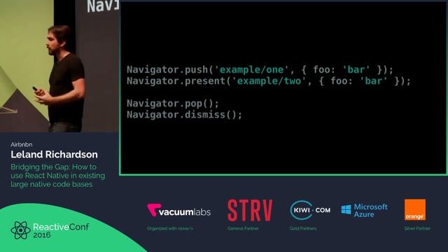 ReactiveConf 2016 - Leland Richardson: Bridging the Gap: How to use React Native... смотреть онлайн