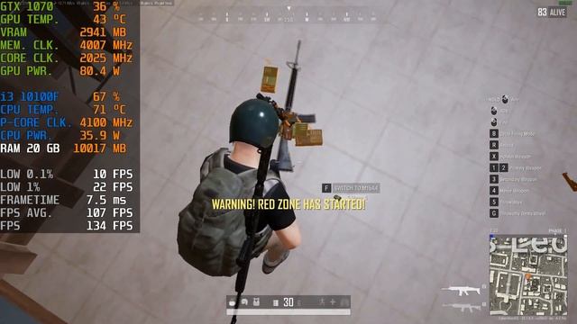 PUBG | GTX 1070 - i3 10100F - 20 GB RAM смотреть онлайн
