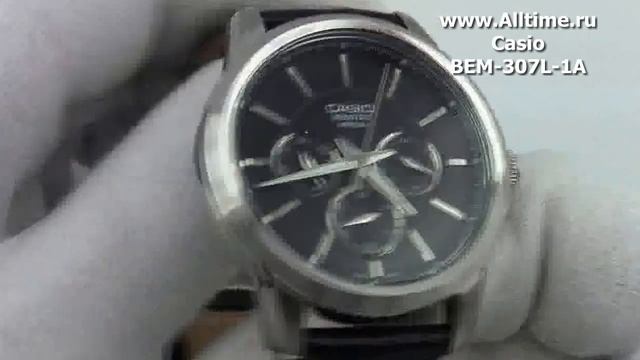 Мужские японские наручные часы Casio BEM-307L-1A смотреть онлайн