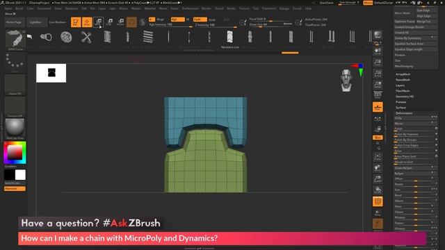 #AskZBrush - "How can I make a chain with MicroPoly and Dynamics?" смотреть онлайн