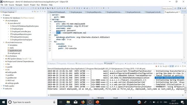Spring boot In memory H2 Database смотреть онлайн