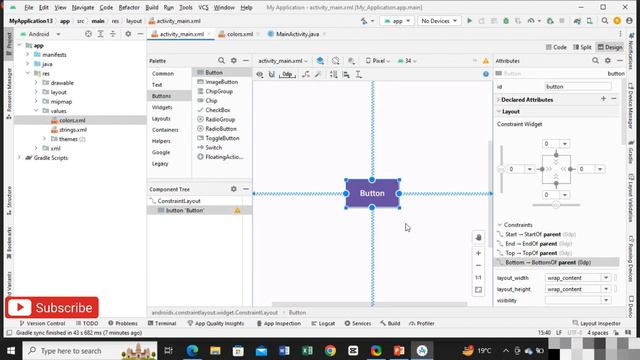How to Change the Color of the Button in Android Studio | Android Tutorials смотреть онлайн