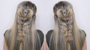 Легкая прическа на 14 февраля своими руками. Valentines Day Hairstyles. Прическа