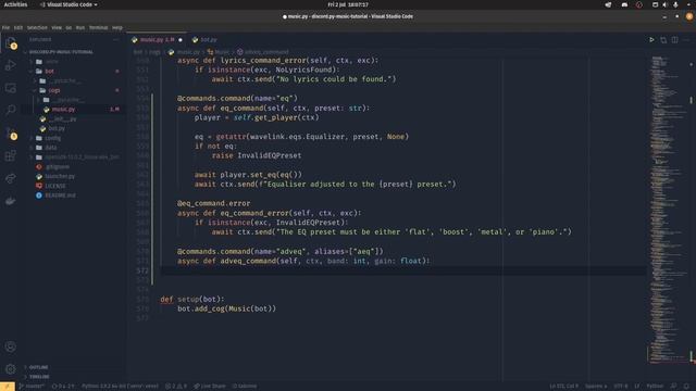 Making an equaliser (EQ) - Building a discord.py music bot - Part 15 смотреть онлайн